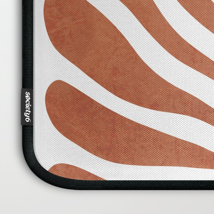 Terracotta abstract leaf Laptop Sleeve Gallery Image 3