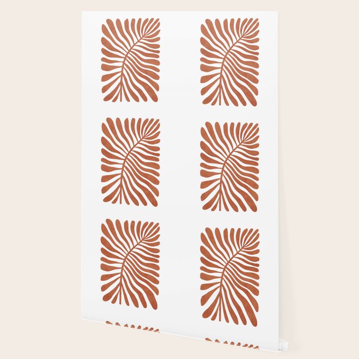 Terracotta abstract leaf Wallpaper Gallery Image 2