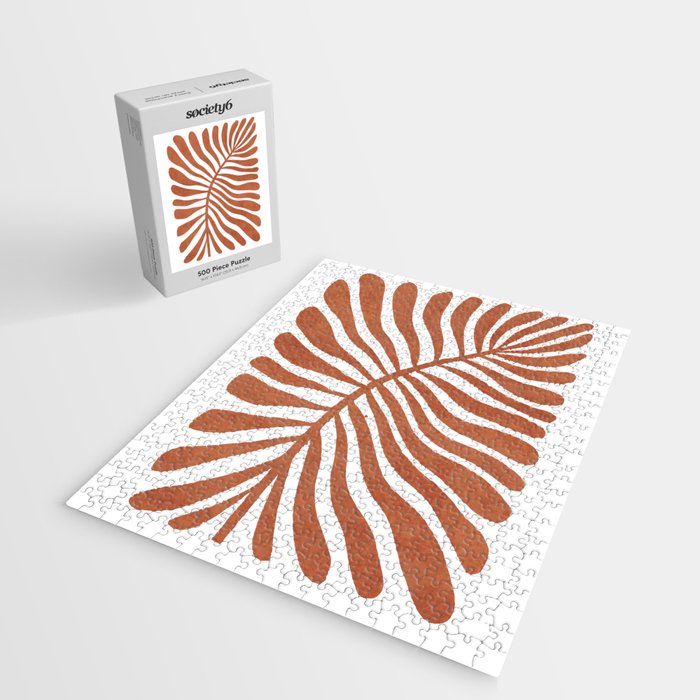 Terracotta abstract leaf Jigsaw Puzzle Gallery Image 2