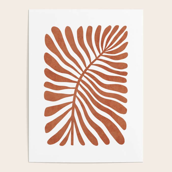 Terracotta abstract leaf Poster Gallery Image 4