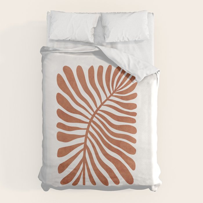 Terracotta abstract leaf Duvet Cover Gallery Image 1