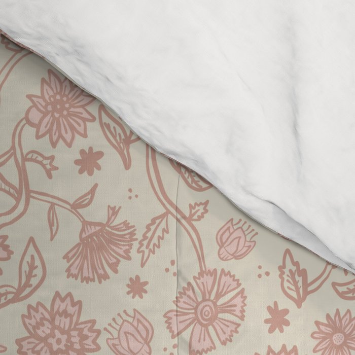 Sadie Sketch Floral Print - Pink, Blush, Beige Comforter Gallery Image 4