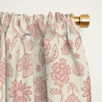 Sadie Sketch Floral Print - Pink, Blush, Beige Window Curtain Gallery Image 2