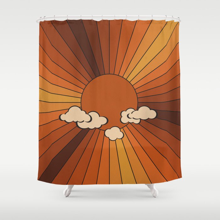 Retro Sunshine Shower Curtain Gallery Image 1