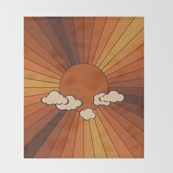 Retro Sunshine Throw Blanket Gallery Image 2