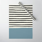 Dusty Blue x Stripes Wrapping Paper Gallery Image 1