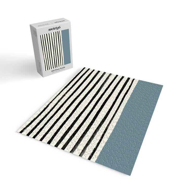 Dusty Blue x Stripes Jigsaw Puzzle Gallery Image 2