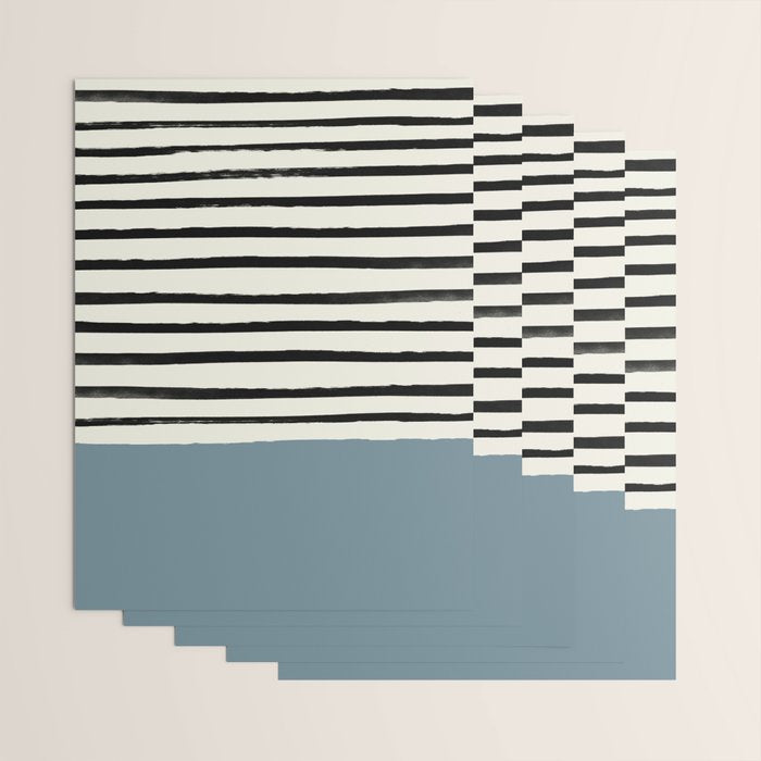 Dusty Blue x Stripes Wrapping Paper Gallery Image 3