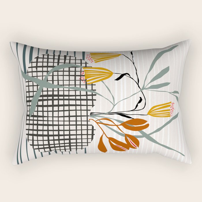 midcentury plant pot Rectangular Pillow Gallery Image 2