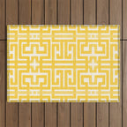 Sunshine Labyrinth - Yellow Geometric  Outdoor Rug Gallery Image 1