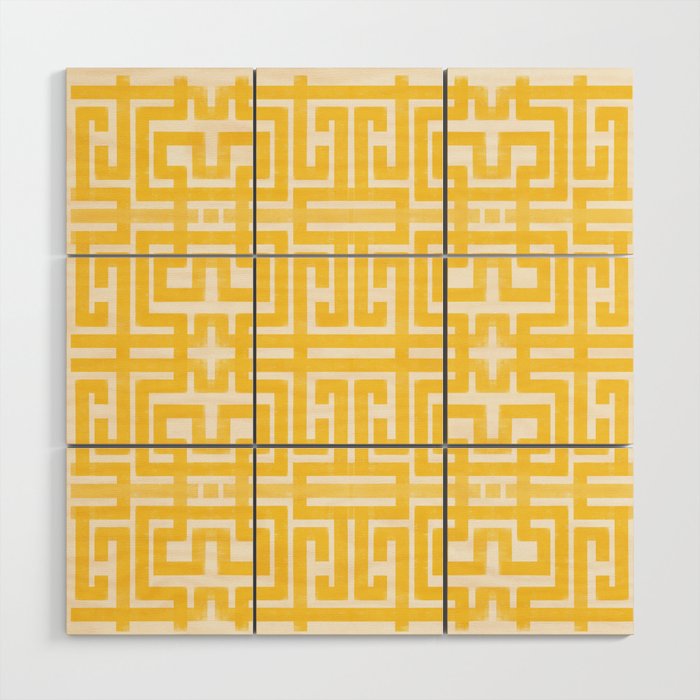 Sunshine Labyrinth - Yellow Geometric  Wood Wall Art Gallery Image 1