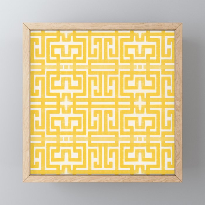 Sunshine Labyrinth - Yellow Geometric  Mini Art Print Gallery Image 1