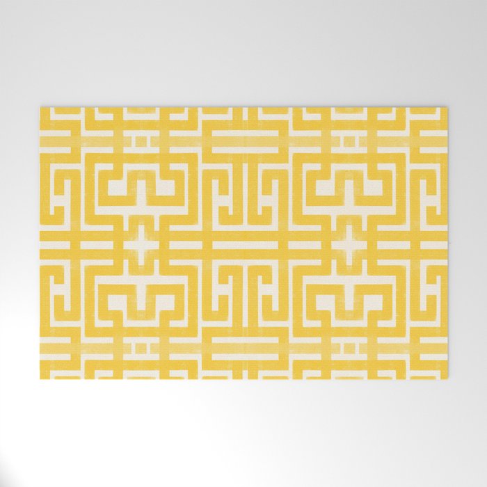 Sunshine Labyrinth - Yellow Geometric  Welcome Mat Gallery Image 1