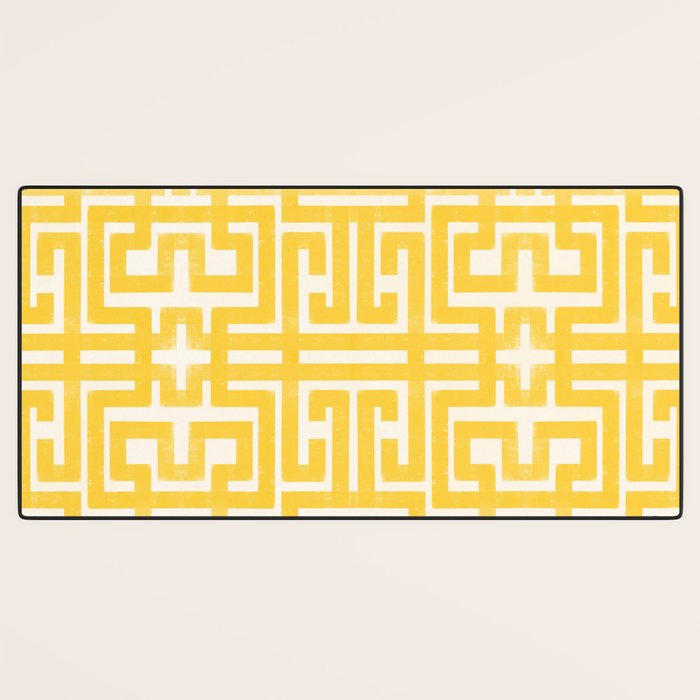 Sunshine Labyrinth - Yellow Geometric  Desk Mat Gallery Image 3
