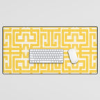 Sunshine Labyrinth - Yellow Geometric  Desk Mat Gallery Image 1