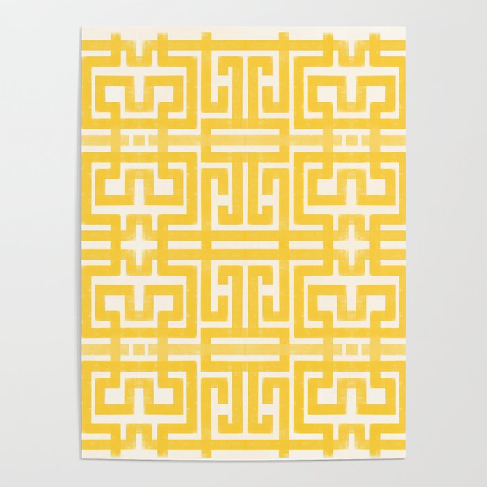 Sunshine Labyrinth - Yellow Geometric  Poster Gallery Image 4