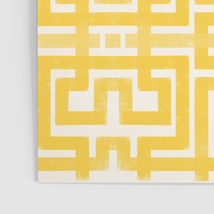 Sunshine Labyrinth - Yellow Geometric  Poster Gallery Image 3