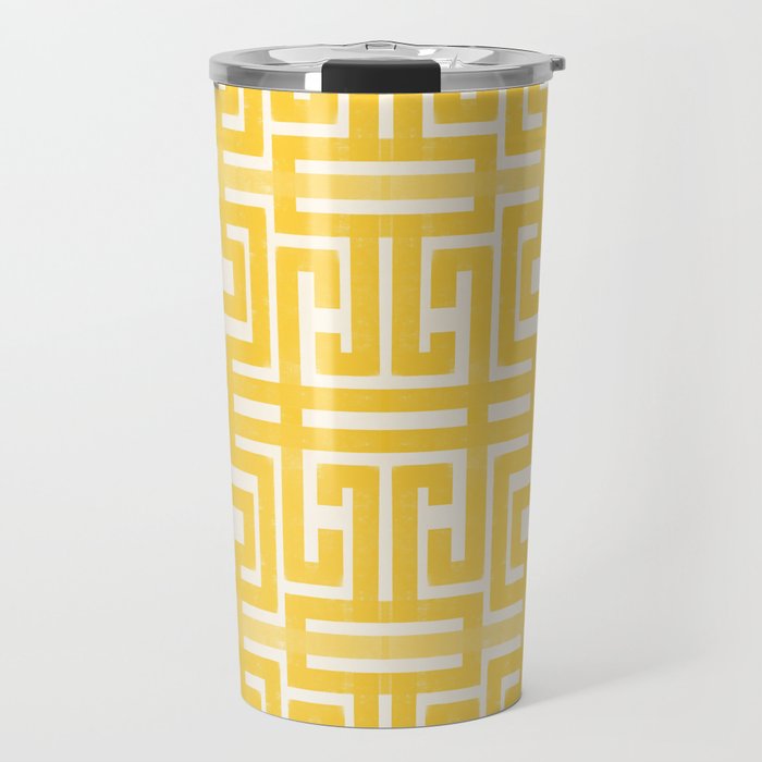 Sunshine Labyrinth - Yellow Geometric  Travel Mug Gallery Image 1
