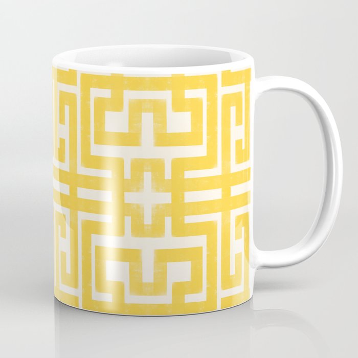 Sunshine Labyrinth - Yellow Geometric  Coffee Mug Gallery Image 1