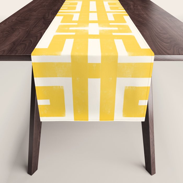 Sunshine Labyrinth - Yellow Geometric  Table Runner Gallery Image 1
