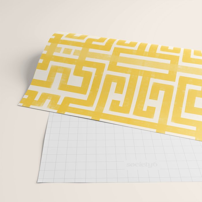 Sunshine Labyrinth - Yellow Geometric  Wrapping Paper Gallery Image 2