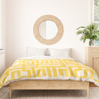 Sunshine Labyrinth - Yellow Geometric  Duvet Cover Gallery Image 3