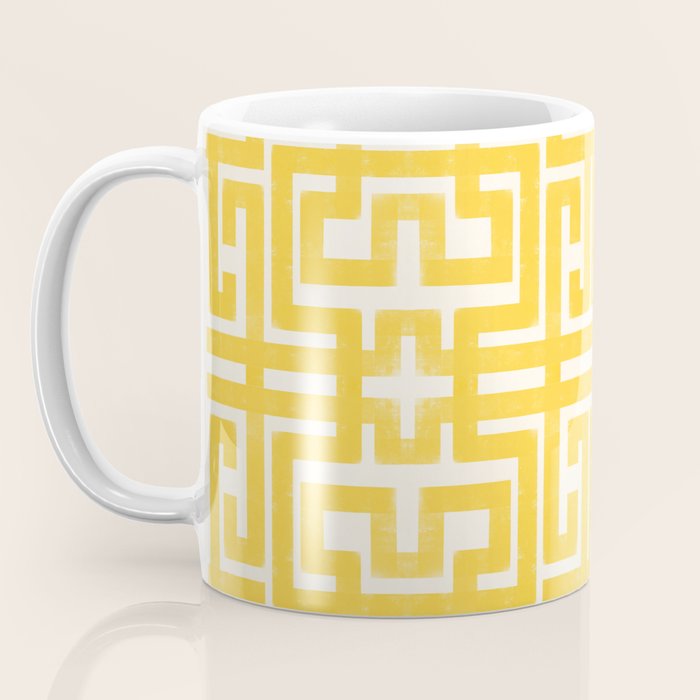 Sunshine Labyrinth - Yellow Geometric  Coffee Mug Gallery Image 3