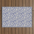 Summer blue Floral Outdoor Rug Gallery Image 1