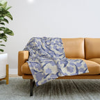 Summer blue Floral Throw Blanket Gallery Image 1
