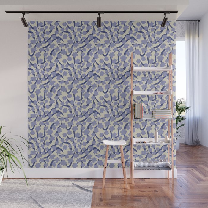 Summer blue Floral Wall Mural Gallery Image 1