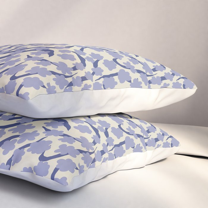 Summer blue Floral Pillow Sham Gallery Image 3