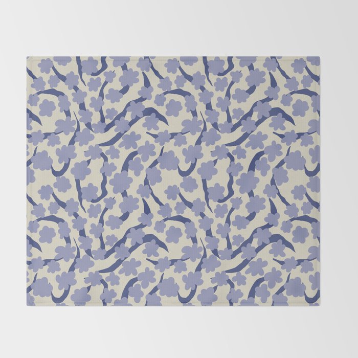 Summer blue Floral Throw Blanket Gallery Image 2