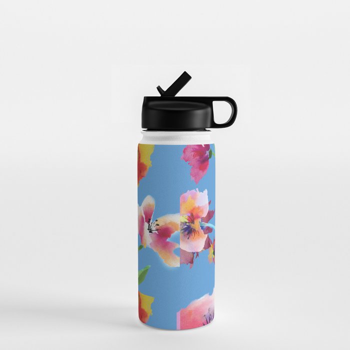 Poppies floral pinks Water Bottle Gallery Image 1