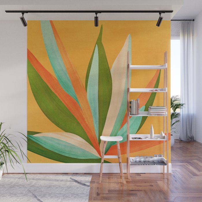 Summer Cactus Botanical Painting Wall Mural Gallery Image 1