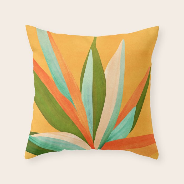 Summer Cactus Botanical Painting Throw Pillow Gallery Image 6