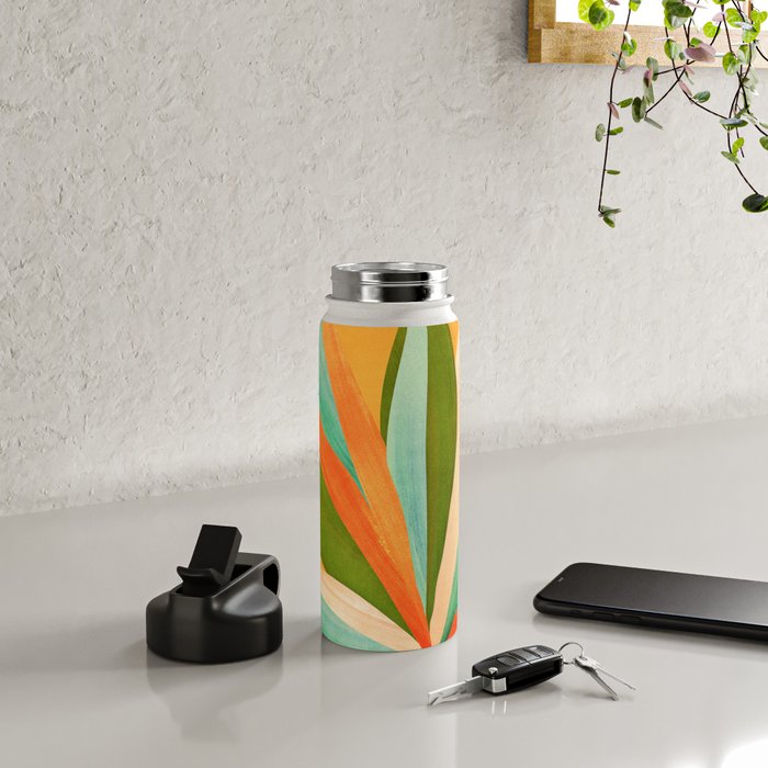 Summer Cactus Botanical Painting Water Bottle Gallery Image 4