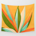 Summer Cactus Botanical Painting Wall Tapestry Gallery Image 4