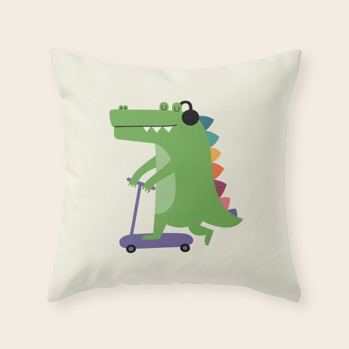 Croco Scooter Throw Pillow Gallery Image 6