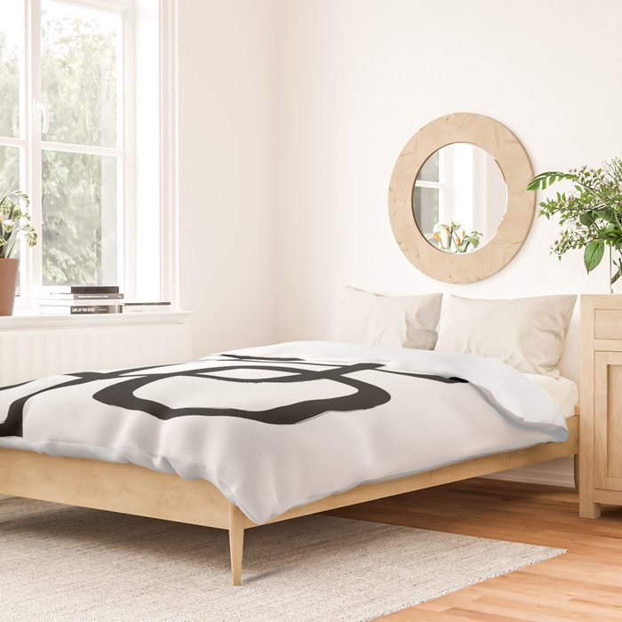 Retro Ink White Background Duvet Cover Gallery Image 2