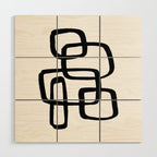 Retro Ink White Background Wood Wall Art Gallery Image 1