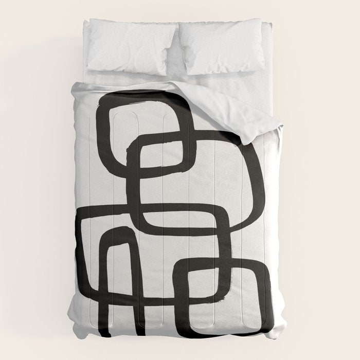 Retro Ink White Background Comforter Gallery Image 6