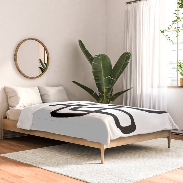 Retro Ink White Background Comforter Gallery Image 2