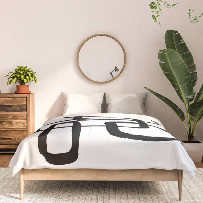 Retro Ink White Background Comforter Gallery Image 3