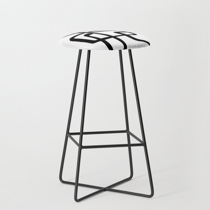 Retro Ink White Background Stool Gallery Image 1