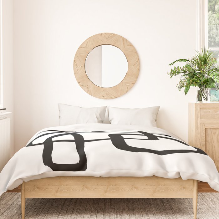 Retro Ink White Background Duvet Cover Gallery Image 3