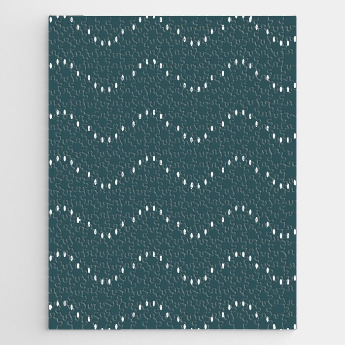 Minimal Boho Striped Teal Jigsaw Puzzle Gallery Image 1