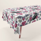 Crows, Bleeding Hearts & Roses Floral/Botanical Pattern Tablecloth Gallery Image 1