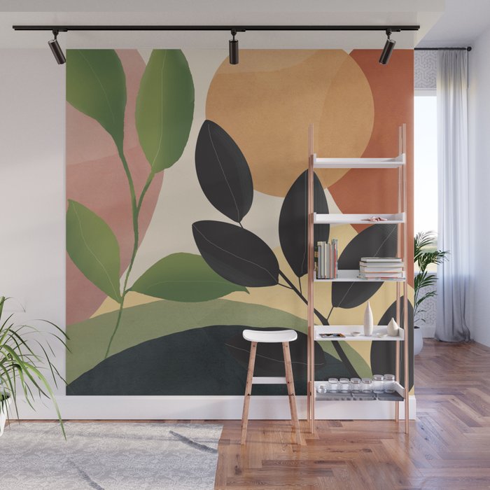 Abstract Sun Rays on the Branches 04 Wall Mural Gallery Image 1