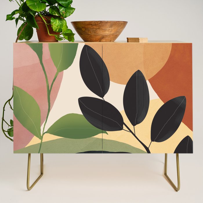 Abstract Sun Rays on the Branches 04 Credenza Gallery Image 1