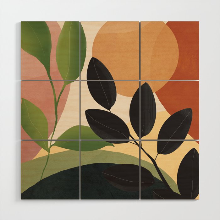 Abstract Sun Rays on the Branches 04 Wood Wall Art Gallery Image 1